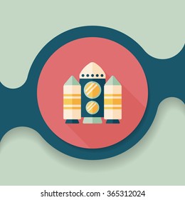 Spaceship flat icon with long shadow,eps10