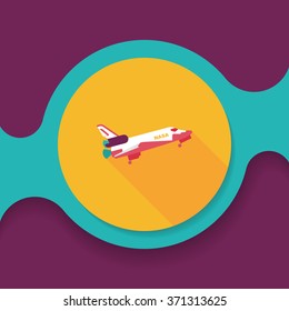 Spaceship flat icon with long shadow,eps10