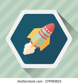 Spaceship flat icon with long shadow,eps10