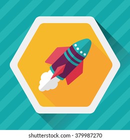 Spaceship flat icon with long shadow,eps10