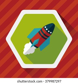 Spaceship flat icon with long shadow,eps10