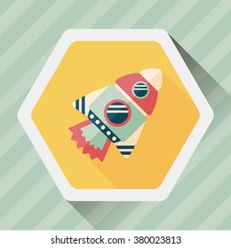 Spaceship flat icon with long shadow,eps10