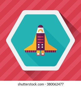 Spaceship flat icon with long shadow,eps10