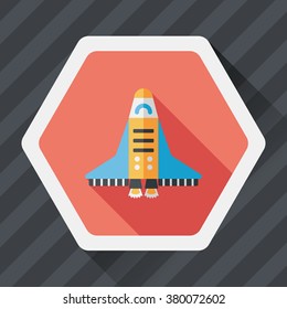 Spaceship flat icon with long shadow,eps10