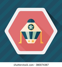 Spaceship flat icon with long shadow,eps10