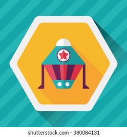 Spaceship flat icon with long shadow,eps10