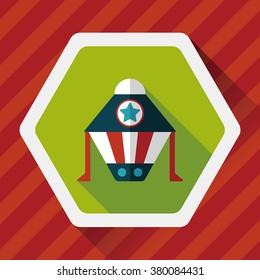 Spaceship flat icon with long shadow,eps10