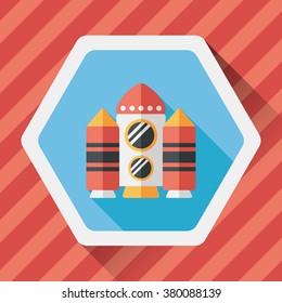 Spaceship flat icon with long shadow,eps10