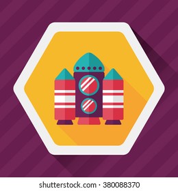 Spaceship flat icon with long shadow,eps10