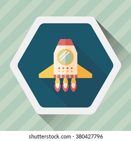 Spaceship flat icon with long shadow,eps10