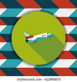 Spaceship flat icon with long shadow,eps10