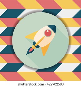 Spaceship flat icon with long shadow,eps10