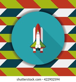 Spaceship flat icon with long shadow,eps10