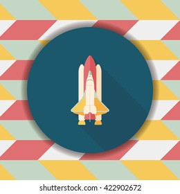 Spaceship flat icon with long shadow,eps10