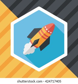 Spaceship flat icon with long shadow,eps10