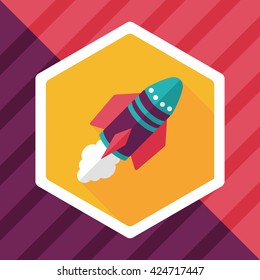Spaceship flat icon with long shadow,eps10