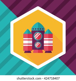 Spaceship flat icon with long shadow,eps10
