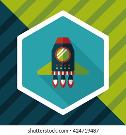 Spaceship flat icon with long shadow,eps10