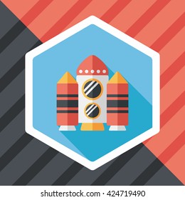 Spaceship flat icon with long shadow,eps10