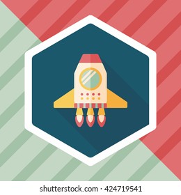 Spaceship flat icon with long shadow,eps10