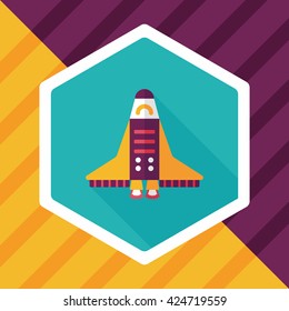 Spaceship flat icon with long shadow,eps10