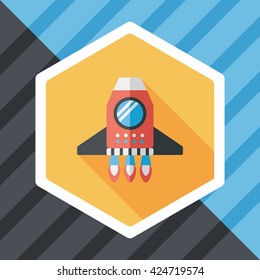 Spaceship flat icon with long shadow,eps10