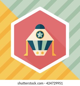 Spaceship flat icon with long shadow,eps10