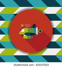 Spaceship flat icon with long shadow,eps10
