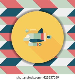 Spaceship flat icon with long shadow,eps10