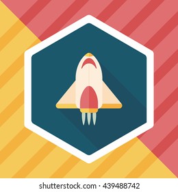 Spaceship flat icon with long shadow,eps10