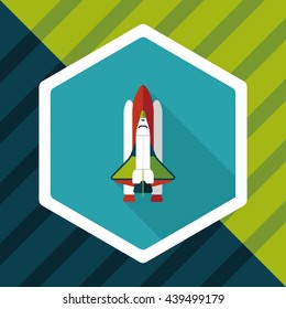 Spaceship flat icon with long shadow,eps10