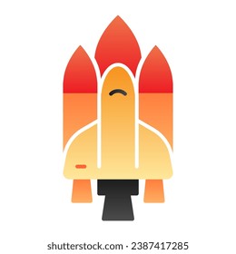 Spaceship flat icon. Shuttle color icons in trendy flat style. Rocket gradient style design, designed for web and app. Eps 10