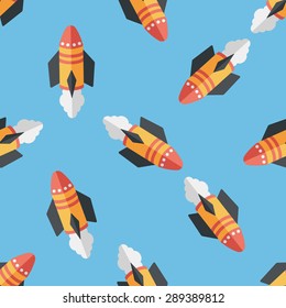 Spaceship flat icon,eps10 seamless pattern background