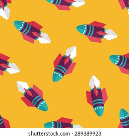 Spaceship flat icon,eps10 seamless pattern background
