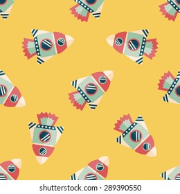 Spaceship flat icon,eps10 seamless pattern background