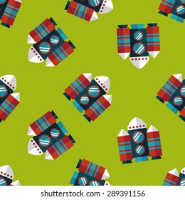 Spaceship flat icon,eps10 seamless pattern background