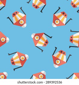 Spaceship flat icon,eps10 seamless pattern background