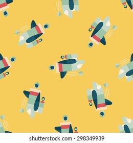 Spaceship flat icon,eps10 seamless pattern background