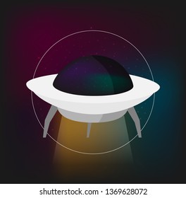 Spaceship, flat vector