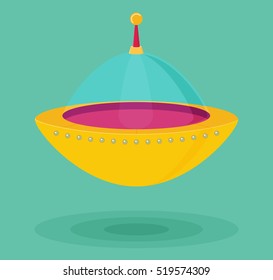 Spaceship, flat vector