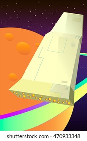 spaceship flows through the endless space