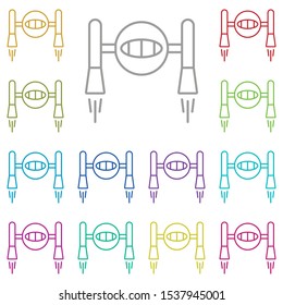 Spaceship, fly, space multi color icon. Simple thin line, outline vector of space icons for ui and ux, website or mobile application