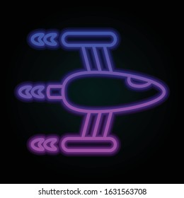 Spaceship, fly, space nolan-neon style icon. Simple thin line, outline vector of space for ui and ux, website or mobile application