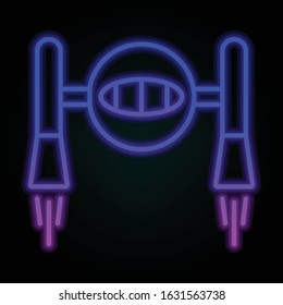 Spaceship, fly, space nolan-neon style icon. Simple thin line, outline vector of space for ui and ux, website or mobile application