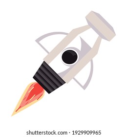 spaceship flying space isolated icon