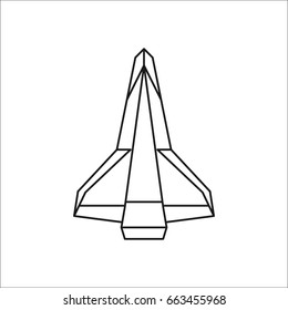 Spaceship futuristic symbol simple line icon on background
