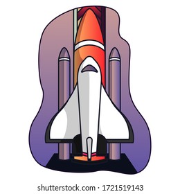 The Spaceship is getting ready to launch, rocket vector illustration