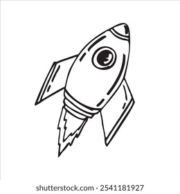 Raumschiff, handgezeichnete Vektorgrafik