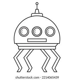 Spaceship. Hand drawn vector illustration.