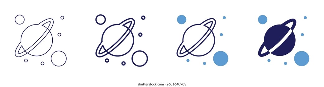 Spaceship technology​ icon in 4 different styles. Thin Line, Line, Bold Line, Duotone. Duotone style. Editable stroke.